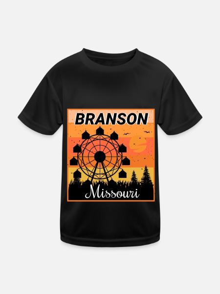 Branson Missouri Grande Roue Vacances Camping Randonnée - T-shirt sport Enfant - noir - Devant