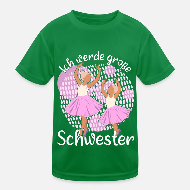 Werde Große Schwester Ballerina Kinder Nachwuchs Kinder Funktions-T-Shirt