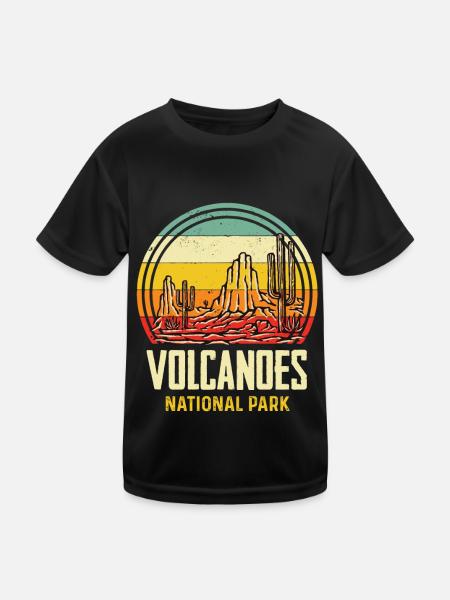 Volcano Island Souvenir National Park Hawaii - Kids Functional T-Shirt - black - Front