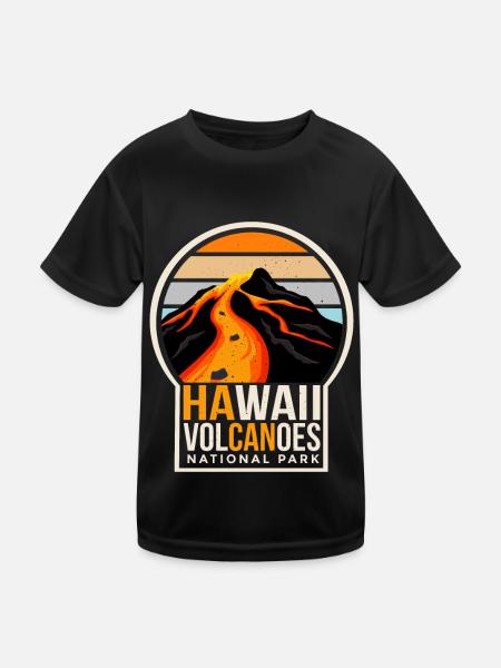 Hawaii Volcanoes Nationalpark Souvenir Vulkaninsel - Kinder Funktions-T-Shirt - Schwarz - Vorne