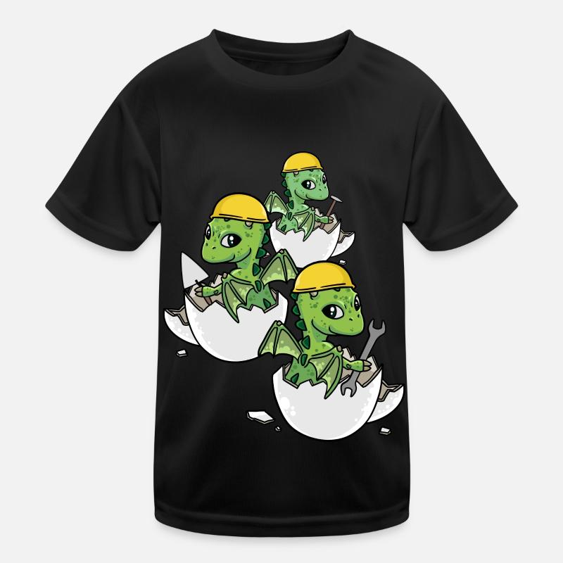 Dino Craftsman Eggshell Tool Professions Work Kids Functional T-Shirt