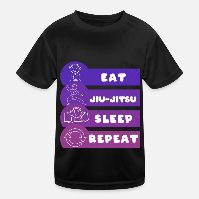 Eat Jiu Jitsu Sleep Repeat Kids Functional T-Shirt