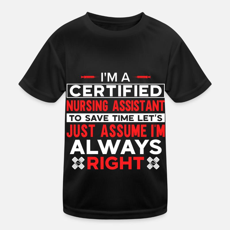 Certified Nursing Assistant Nursing Woman Kids Functional T-Shirt