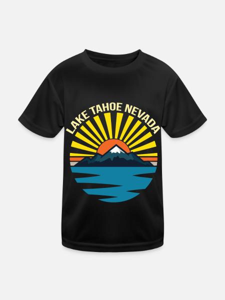 Kalifornien Lake Tahoe Camping Wandern Natur Wildl - Kinder Funktions-T-Shirt - Schwarz - Vorne