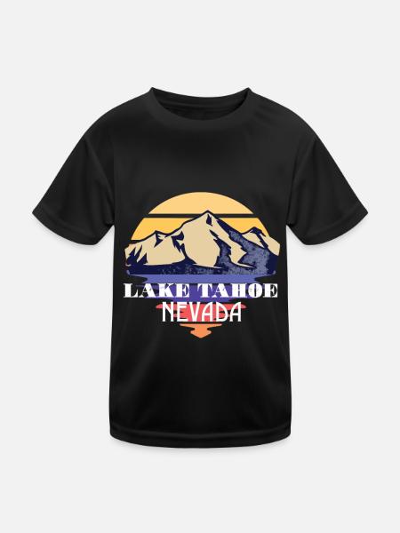 Lake Tahoe Mountains Wildlife Grizzlybär Kaliforni - Kinder Funktions-T-Shirt - Schwarz - Vorne