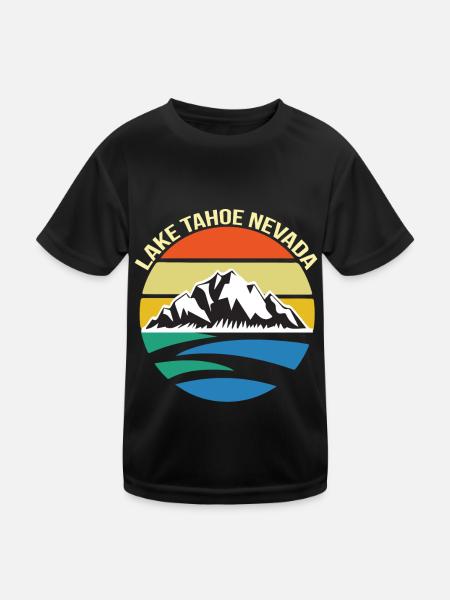 Berge Lake Tahoe Kalifornien Naturcampingwanderung - Kinder Funktions-T-Shirt - Schwarz - Vorne