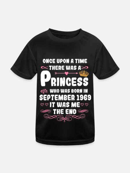 Il était une fois une princesse. Septembre 1969 Gebu - T-shirt sport Enfant - noir - Devant