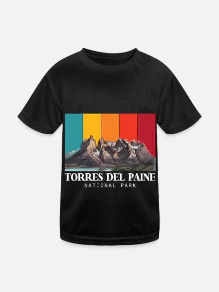 Torres del Paine Chile Nationalpark Eisberge - Kids Functional T-Shirt - black - Front