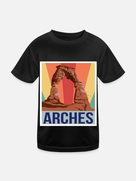 Arches Souvenir Moab Canyon National Park Souvenir - Kids Functional T-Shirt - black - Front
