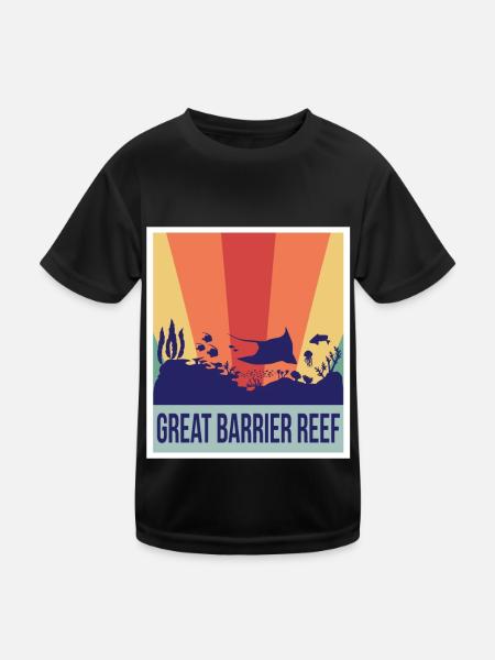 Tauchen Great Barrier Reef Souvenir Australien Tau - Kinder Funktions-T-Shirt - Schwarz - Vorne
