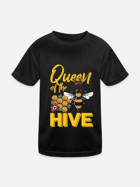 Queen Bee Beekeeper Honey Bee Beekeeping Bienenliebh - Kids Functional T-Shirt - black - Front