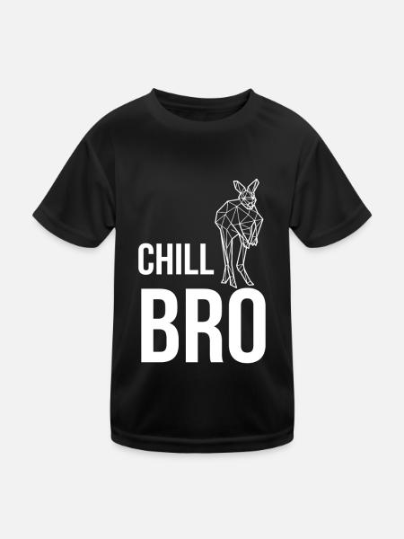 Kangaroo Chill Bro Australien Beuteltiere Lustige - Kinder Funktions-T-Shirt - Schwarz - Vorne