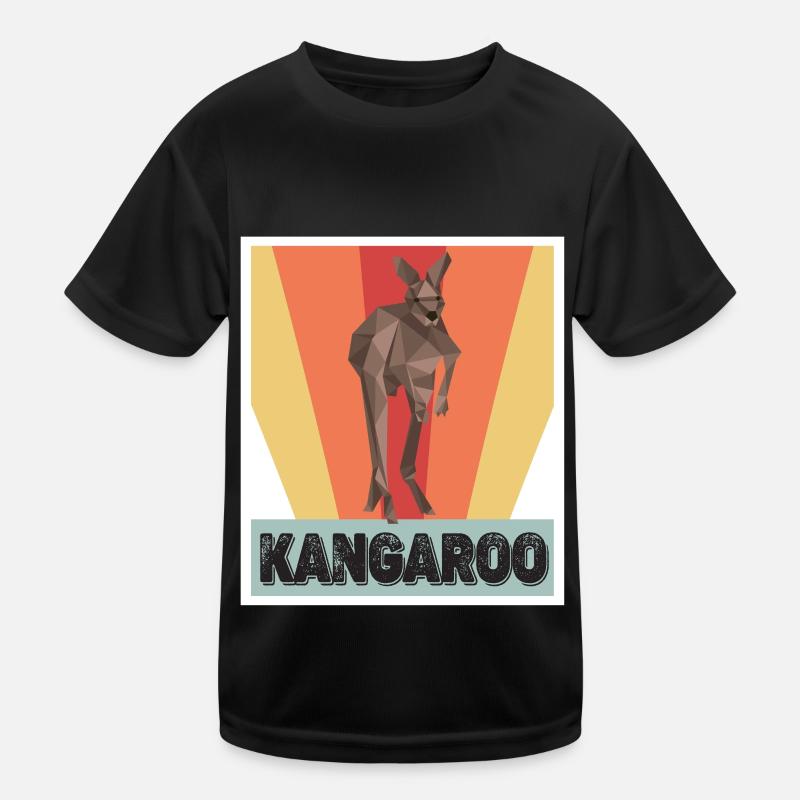 Kangaroo Retro Outback Australia Marsupials Kangaroo Kids Functional T-Shirt