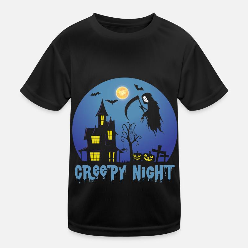 Sensenmann Gruseliger Nachtengel des Todes Hallowe Kinder Funktions-T-Shirt