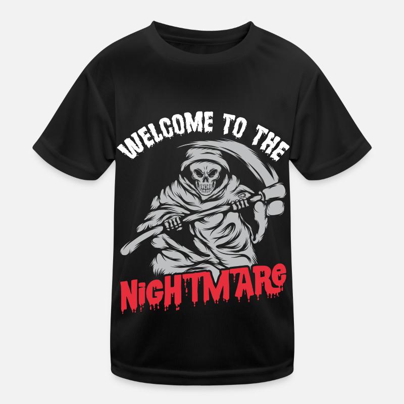 Sensenmann-Sensen-Albtraum-Engel des Todes Hallowe Kinder Funktions-T-Shirt