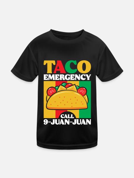 Tacos Taco Mexican Fast Food Gift - Kids Functional T-Shirt - black - Front