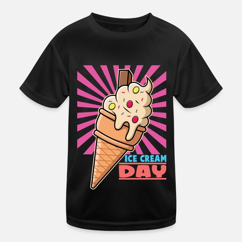 Eiscreme logo Sommer Softeis Geschenkidee Kinder Funktions-T-Shirt