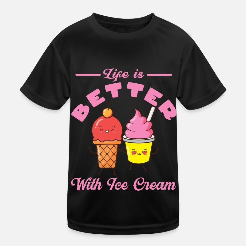 Ice cream logo Summer Soft Ice Cream Gift Idea Kids Functional T-Shirt