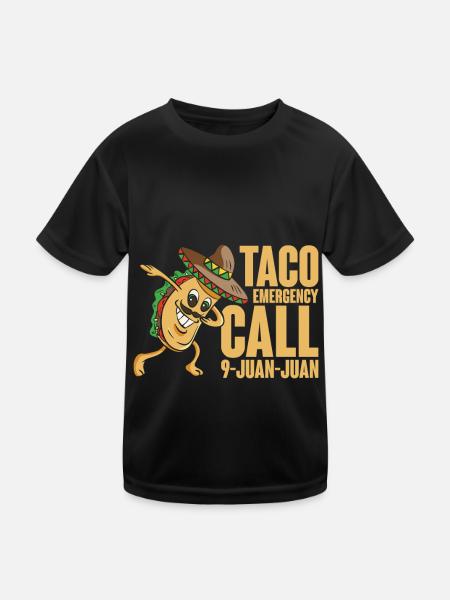 Tacos Taco Mexikanisch Fast Food Geschenk - Kinder Funktions-T-Shirt - Schwarz - Vorne