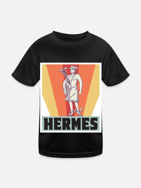 Hermes Greece God Greek mythology - Kids Functional T-Shirt - black - Front