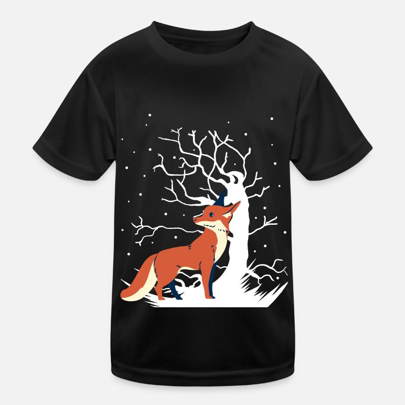 Fuchs Xmas Waldtiere Schnee Weihnachtsgeschenk Kinder Funktions-T-Shirt