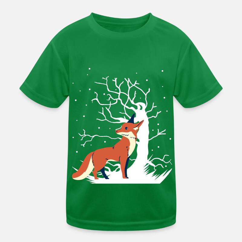 Fuchs Xmas Waldtiere Schnee Weihnachtsgeschenk Kinder Funktions-T-Shirt