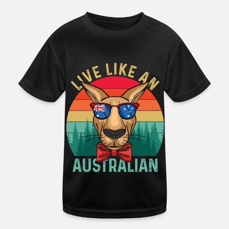 Coole Känguru-Australien-Kängurus Retro Hinterland Kinder Funktions-T-Shirt