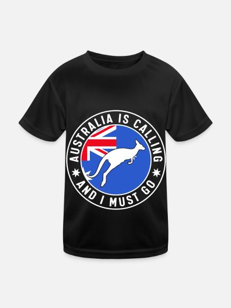 L’Australie appelle Kangourou Australiens Kangourous Ou - T-shirt sport Enfant - noir - Devant