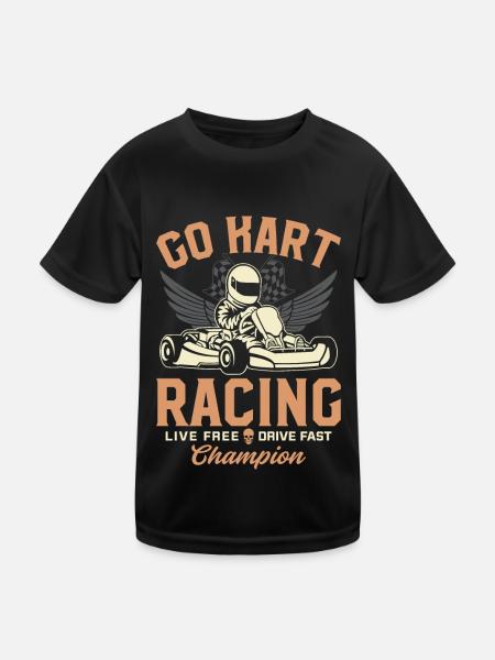 Racing Go-Kart Champion Kart Racer Go-Kart Racetrac - T-shirt sport Enfant - noir - Devant