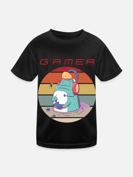 Jeux vidéo Retro Gamer Console Jeux Jeux amusants - T-shirt sport Enfant - noir - Devant