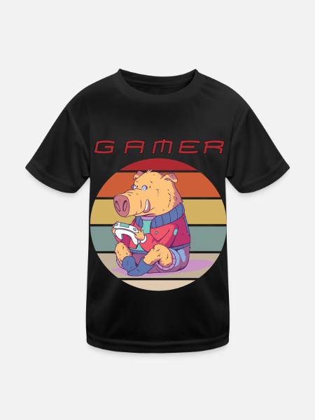 Jeux vidéo amusants Jeux de console rétro et Gamer Ga - T-shirt sport Enfant - noir - Devant