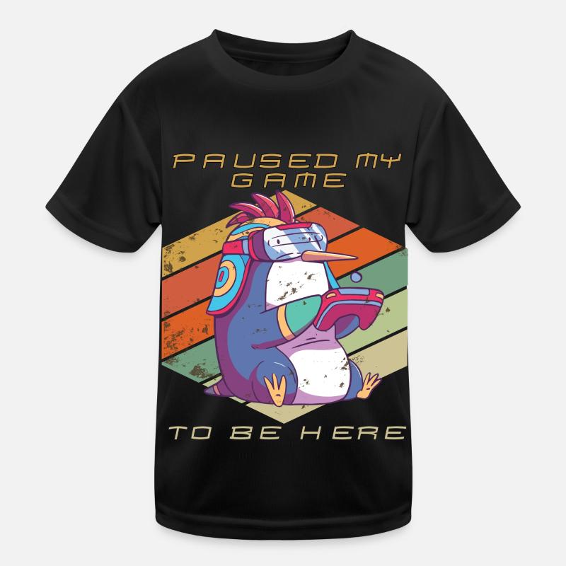 Jeux vidéo Gamer a mis en pause mon jeu Retro Gaming Peng T-shirt sport Enfant