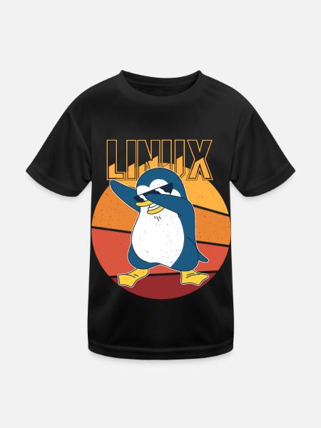 Linux Root Admin Cool Penguin Informatics Nerd - T-shirt sport Enfant - noir - Devant