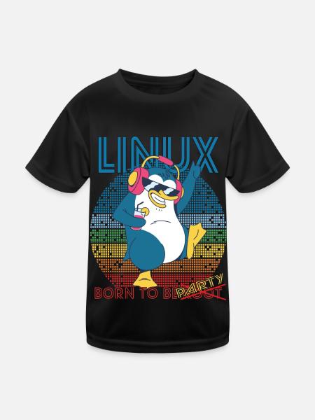 Linux Party Born To Be Root Geek Game Programmer A - Kinder Funktions-T-Shirt - Schwarz - Vorne
