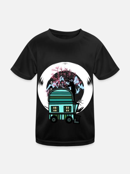 Trailer Naturfreund Freizeit Frühling Natur Alm - Kids Functional T-Shirt - black - Front