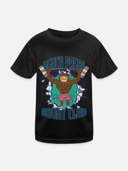 Bench Press Squad Club Bull Workout Entraînement en force - T-shirt sport Enfant - noir - Devant