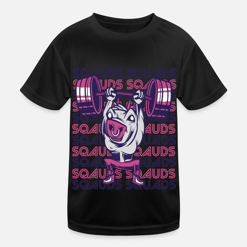 Squads Gym Workout Motivation Strong Bull Krafttra Kids Functional T-Shirt
