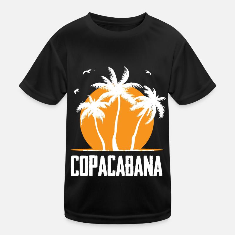 Copacabana Rio Palm Trees Summer Beach Sun Waves U Kids Functional T-Shirt