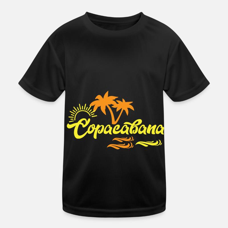 Beach Copacabana Rio Palms Summer Sun Waves U Kids Functional T-Shirt