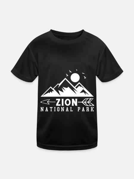 Zion National Park Utah Wandern Camping Outdoor - Kinder Funktions-T-Shirt - Schwarz - Vorne