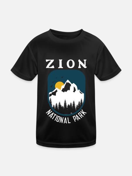Zion National Park Utah Wandern Camping Outdoor - Kinder Funktions-T-Shirt - Schwarz - Vorne