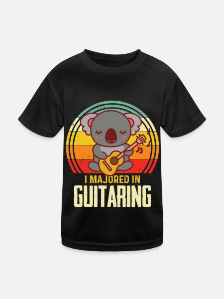 Guitar playing Nice guitarist Rock guitar musician - Kids Functional T-Shirt - black - Front
