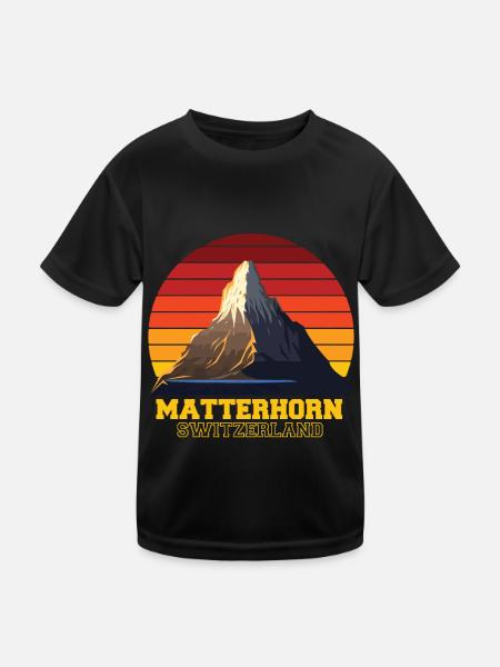 Matterhorn Alpes Suisse Souvenir Ski Zermatt Skif - T-shirt sport Enfant - noir - Devant