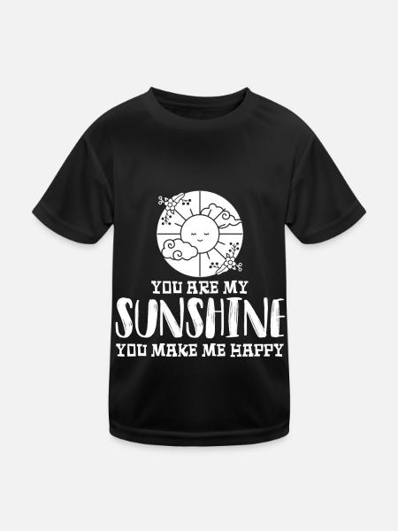 Sonne Mond Sonnenschein Mondaufgang Sonnenuntergan - Kinder Funktions-T-Shirt - Schwarz - Vorne