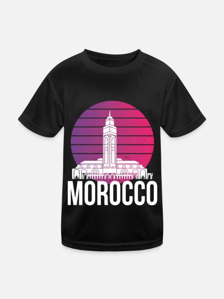 Ville marocaine Maroc Skyline Afrique Gibraltar - T-shirt sport Enfant - noir - Devant