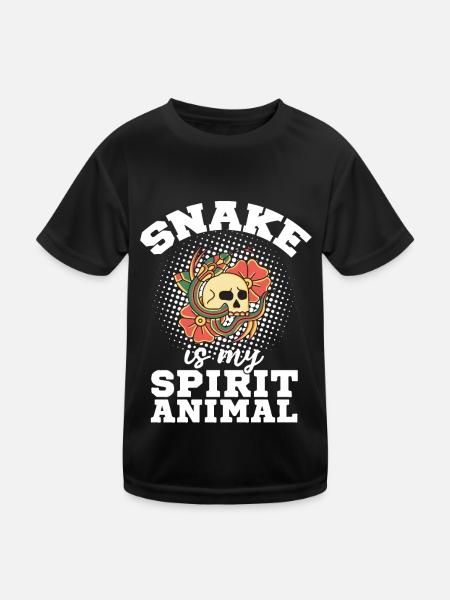 Spirit Animal Snake Schlangen Giftschlangen - Kinder Funktions-T-Shirt - Schwarz - Vorne