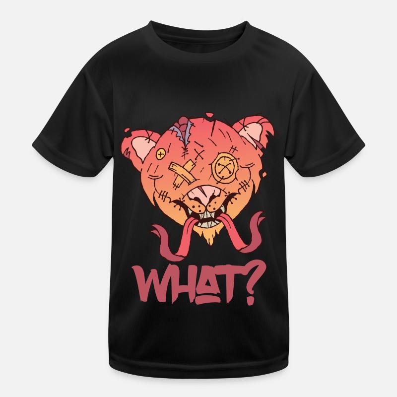 Teddy funny what creepy horror murderous teddy Kids Functional T-Shirt