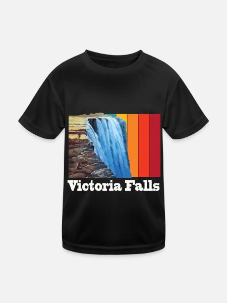 Victoria Falls Waterfall Souvenir Africa Zimbabwe - Kids Functional T-Shirt - black - Front