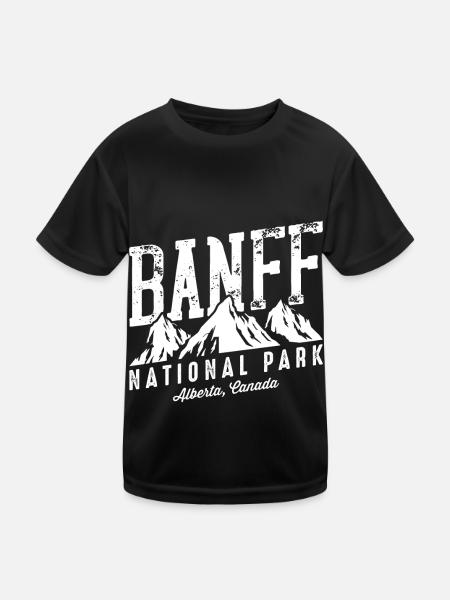 Randonnées Canada Parc national Banff Souvenir Alb - T-shirt sport Enfant - noir - Devant
