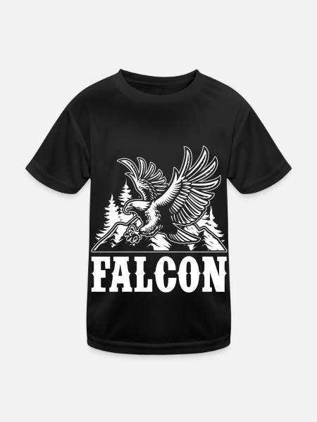 Falkenadler Falknerei Habicht Falken Raubvögel - Kinder Funktions-T-Shirt - Schwarz - Vorne